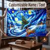 Christmas Winter Theme Throw Blanket Custom Name Text Personalized Blanket Soft Cozy Blanket for Home Sofa Bed