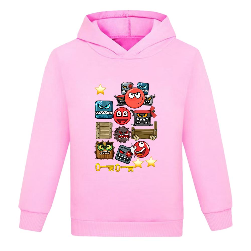 Hot Sale Kids Sweatshirts Red Ball 4 Print Cartoon Children Hoodies Fashion Baby Pullover Casual Outwear Tops Girls Boys Clothes