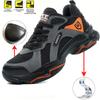 Light Work Shoes Breathable Steel Toe Boots For Men Slip Resistant Work Sneakers Anti Shock Anti-Drop Casual Walking Shoes