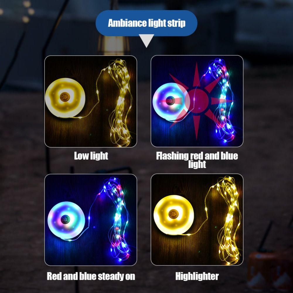 Rechargeable Camping Lights 10m Atmosphere Lights Portable Tent String Lights  Hiking