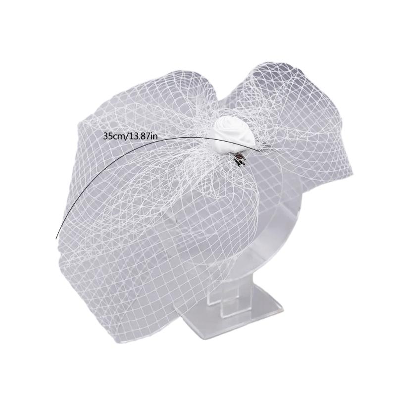Medieval Rose&Face Veil Fascinator Hat Hairpin Bride Hair Clip Small Hat Hair Clip Punk Hair Clip for Wedding Party