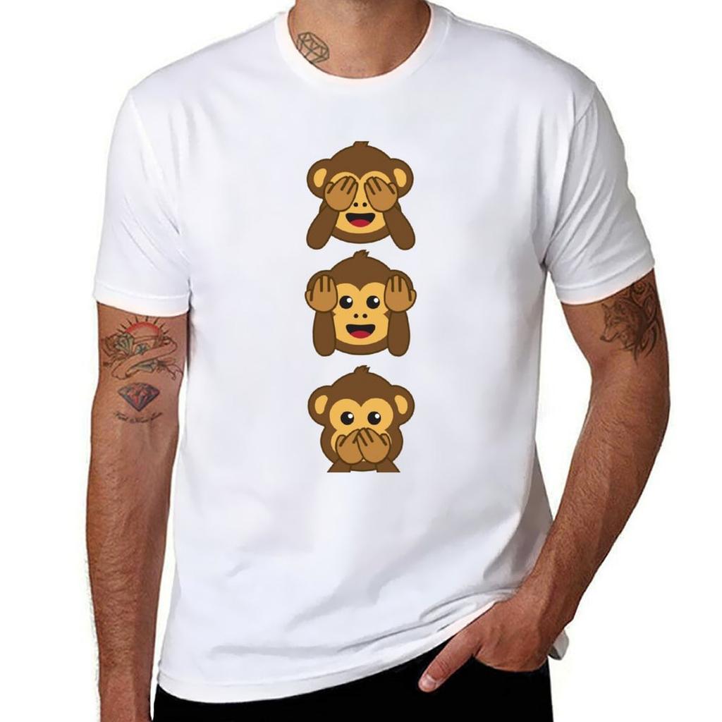 Three Wise Monkeys Shirt Hear No Evil See No Evil Speak No Evil Tshirt Unisex T Shirt Graphic Cotton T Shirts Unisex 100 Tshirt
