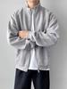 Men's Double Zipper Stand-up Collar Cardigan Hoodie - 2025 Casual Solid Color Outerwear for Spring & Autumn