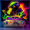 Dromerige Buitenaardse Brokaat UV Reactieve Wandhanger DJ en Paddenstoel UFO Patroon Parapsychologische Kamer Decoratie Huisdecoratie