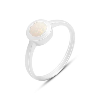 Silver Ring with Opal 0.415ct, Product Weight 2.02 G (1189450)
