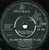 7inch Record RICHARD ANTHONY  You Gave Me Somebody To Love DB7864 Columbia 1966 UK Pop Used