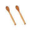 Natural Olive Wood Honey Dippers Wooden Honey Stirring Wand Multipurpose Honey Jam Syrup Scoop for Home Kitchen Breakfast Table