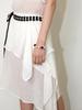 Minderly Sheer Asymmetric Wrinkle Skirt - Ivory