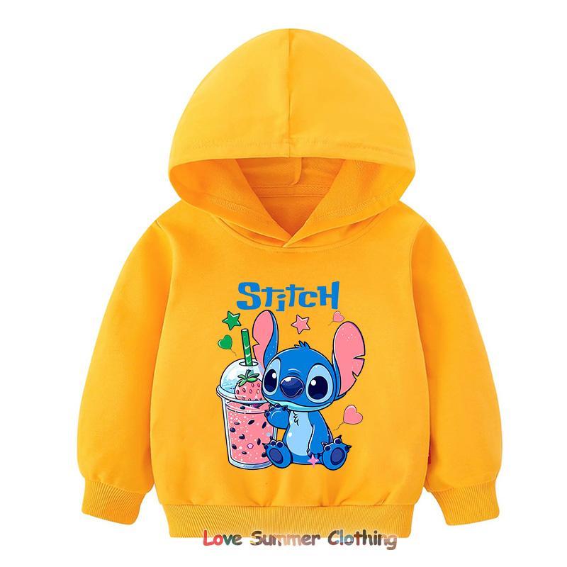 Stitch Hoodie for Kids HD Print Boys Girls Pullover Brother Sister Matching Hoodies Polyester  Casual Girls Sweatshirt Fall Age 4-14