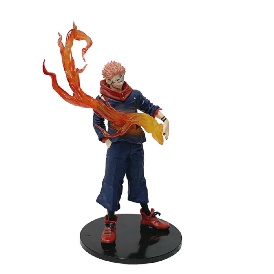 Anime 21cm Jujutsu Kaisen Figur Itadori Yuji Actionfigur Modell PVC Puppe Spielzeug Zubehör Sammlung Desktop Zubehör Geschenke