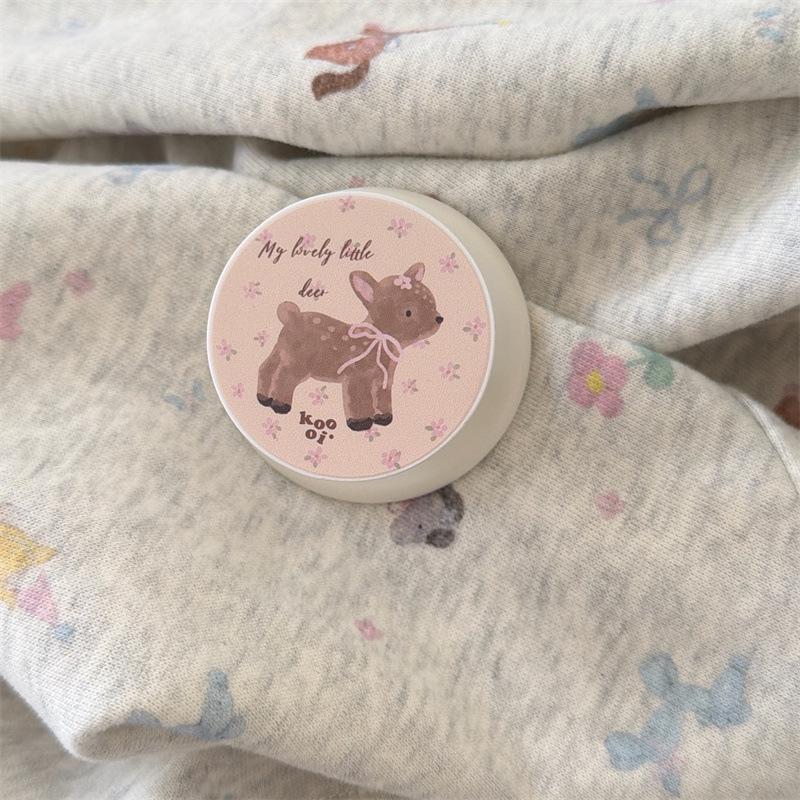 Cute Cartoon Deer Floral Magnetic Stand Case for iPhone 17 Pro Max/16/15/14