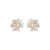 White Flowers Imitation Pearl Stud Earrings Elegant Alloy Jewelry Delicate Gift for Girls