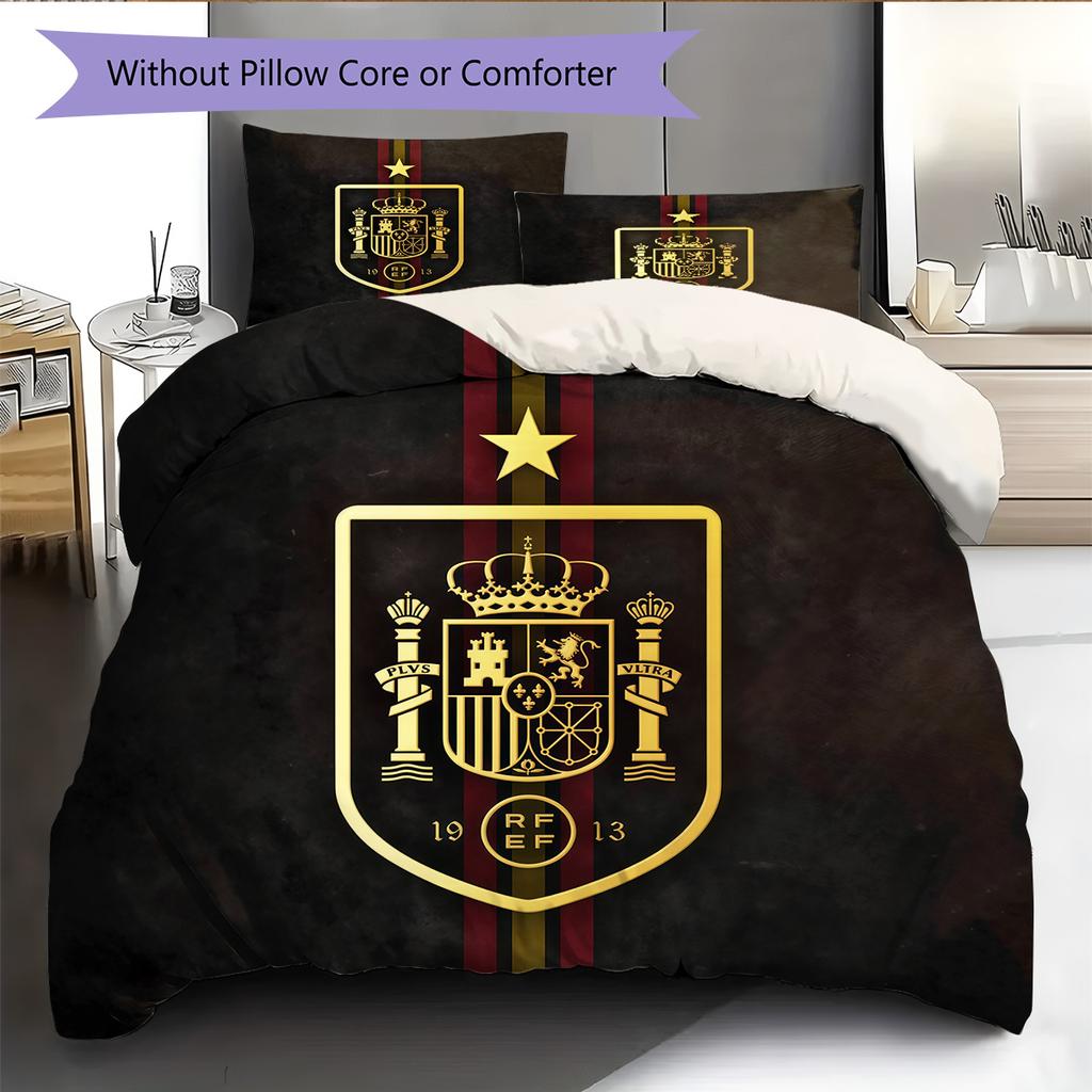 Set Copripiumino Trapuntato con Fantasia La Roja Decorazione per la Casa Regalo (1 * copripiumino + 2 * federe senza imbottitura)