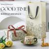 Flower Coffee Cup Saucer Set Ceramic Afternoon Teacup Souvenir Cup Gift Box High Value Birthday Gift