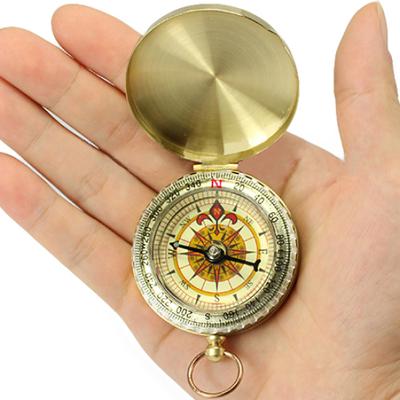 Luminous Pocket Watch Style Keychain Compass Navigation Outdoor Camping Hiking
