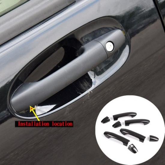 8PCS Black Exterior Door Handle Decor Cover Trim For Benz V-Class W447 14-21