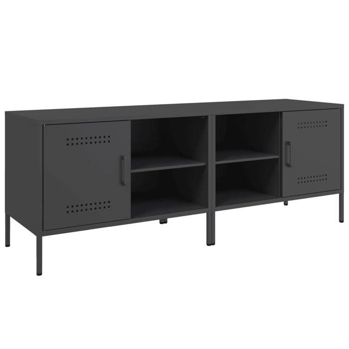 VidaXL TV Furniture 2 Pcs Black 68x39x50.5 Cm Steel, TV Stand, TV Buffet, Multimedia Cabinet, TV Bench, Hi-fi Cabinet 842995