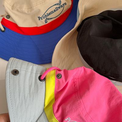 Color Matching Parent-child Bucket Hat Summer Thin Big Brim Sun Hat Boys and Girls Baby Outdoor Camping Sun Protection Hat
