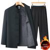Fleece-Lined Cotton-Padded Tang Suit: Warm Winter Coat for Middle-Aged & Elderly Men