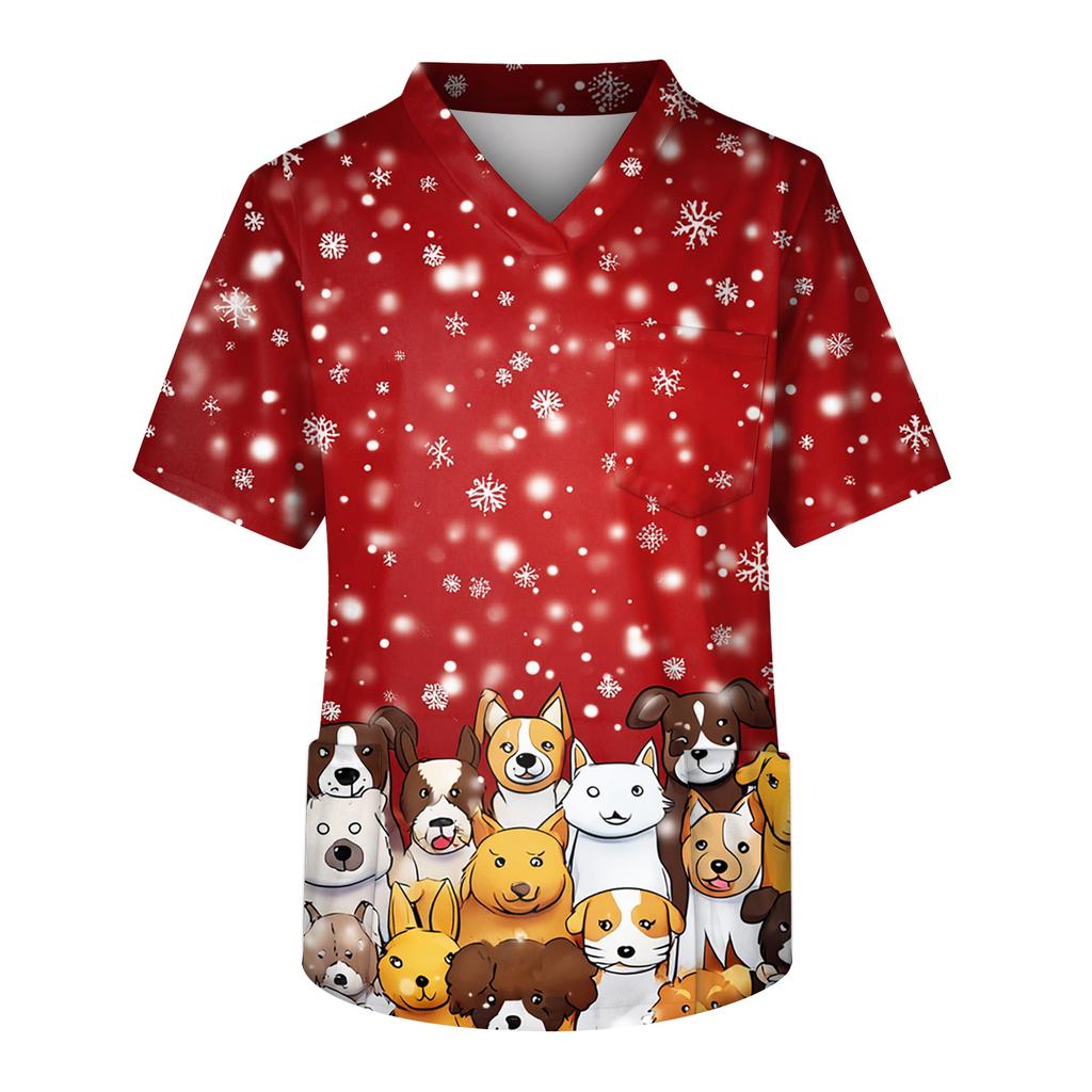 Pánská pracovní halenka s krátkým rukávem a výstřihem do V na hrudi