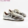 Hong Kong Style Leather Retro Forrest Gump Shoes Women's Spring Soft Sole Light Non-slip Casual Sports Running Shoes Show Feet Small German Training 