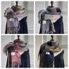 Lightweight Plaid Knitted Scarf Korean Style Winter Cashmere Shawl Fashion   Women/Men