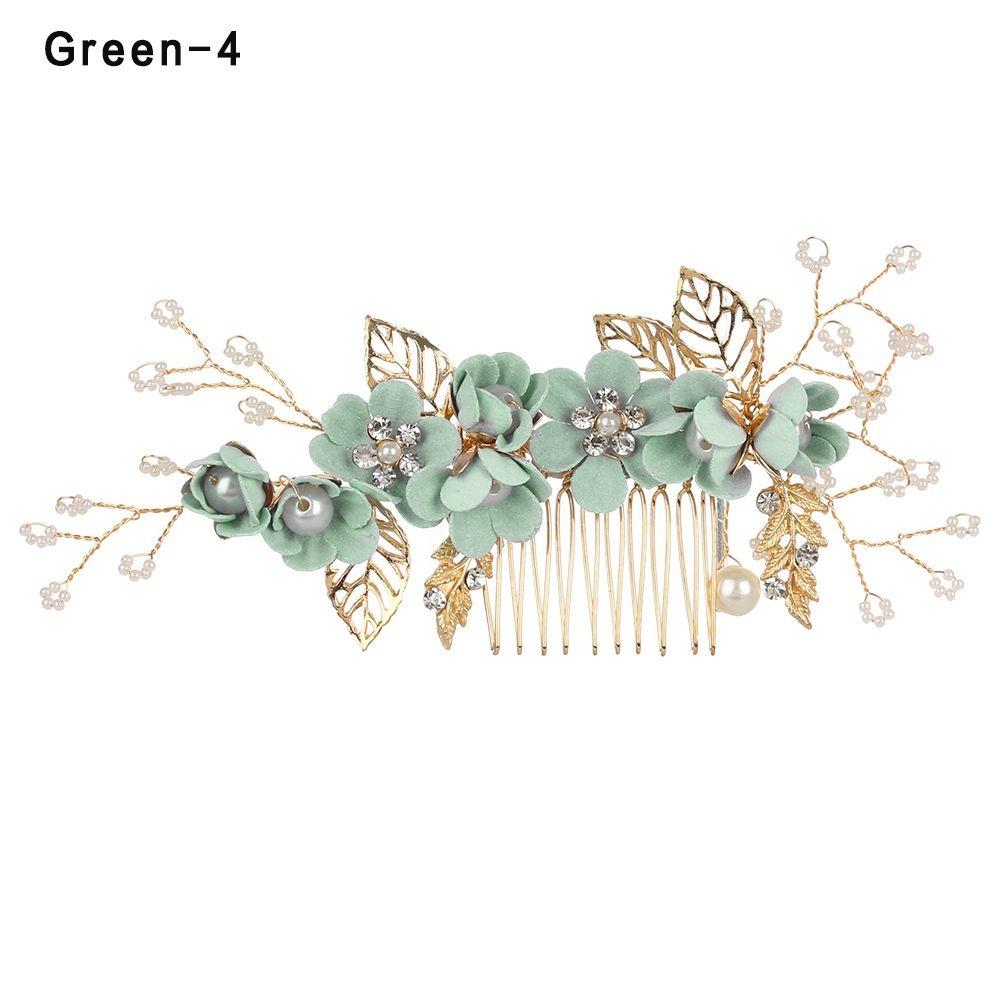 Romantic Bride Hair Jewelry Wedding Bridal Clips Flower Hair Pin Hair Combs Leaves Tiara