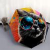1pc Automatic Folding Umbrella with Colorful Cat Design, 8-Bone Iron Frame Outdoor Umbrella for Festivals, Travelers, Daily Use, and Gifts.K003