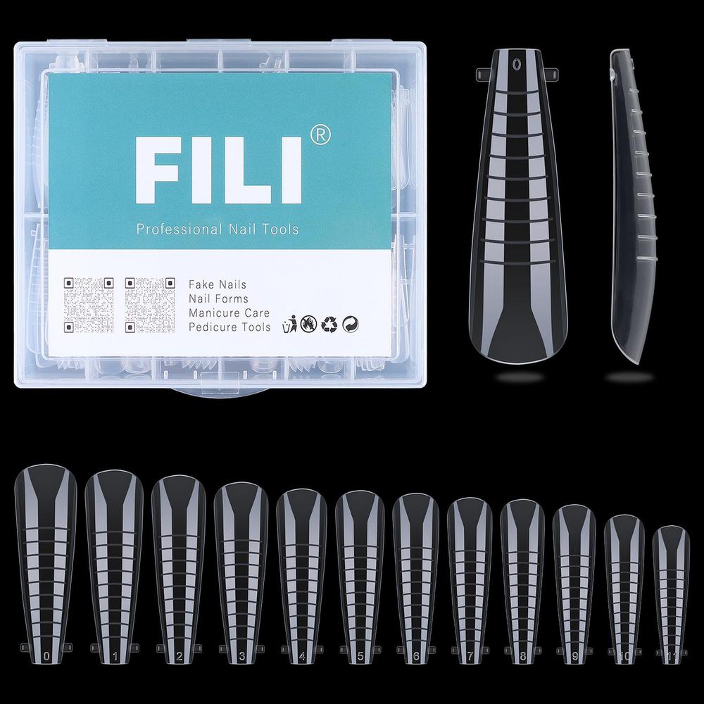 Salon und Zuhause DIY Full Cover Nagelformen Französischer Stil Lang Ballerina Klar Duale Nagelformen Sarg