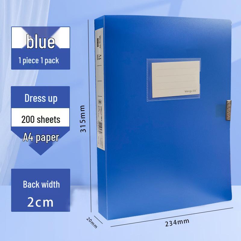 A4 Transparent Blue Plastic Document Box and File Folder