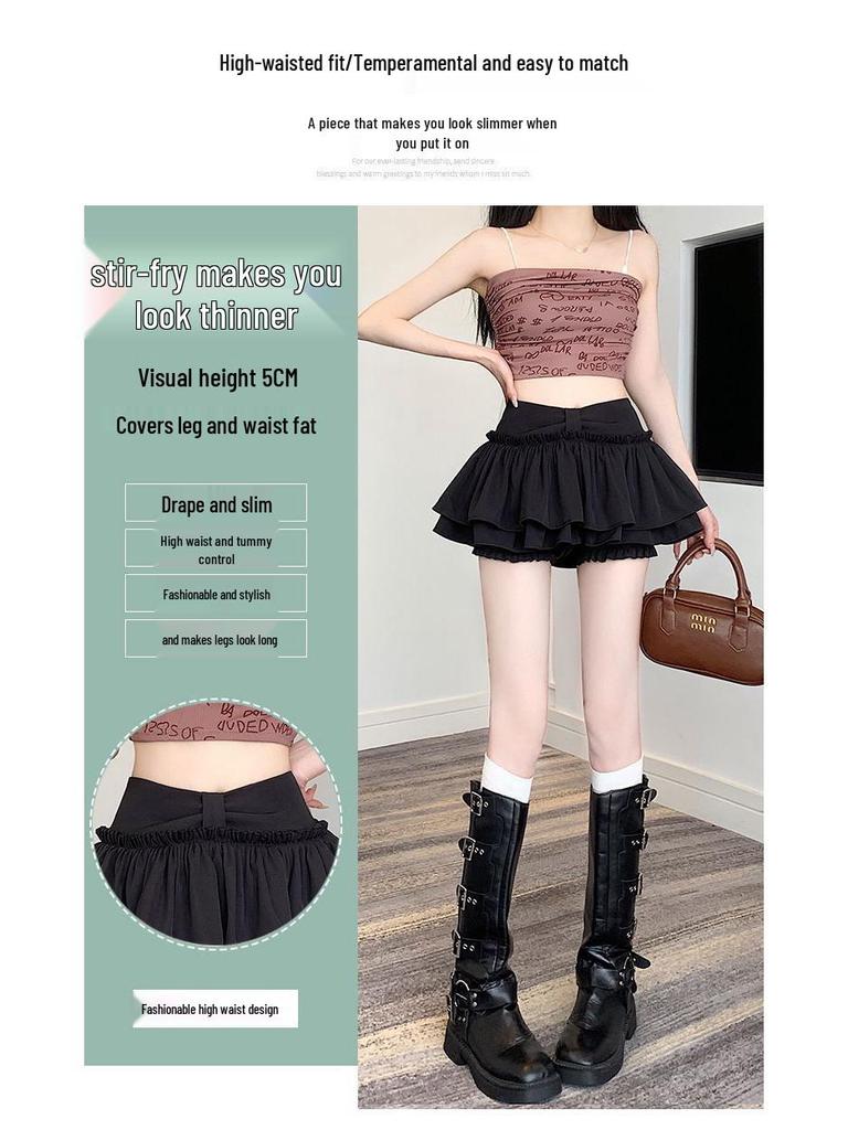 Hot Girl High Waist Ballet Style Skirt Pants: Puffy A-line, Anti-Exposure, Super Short