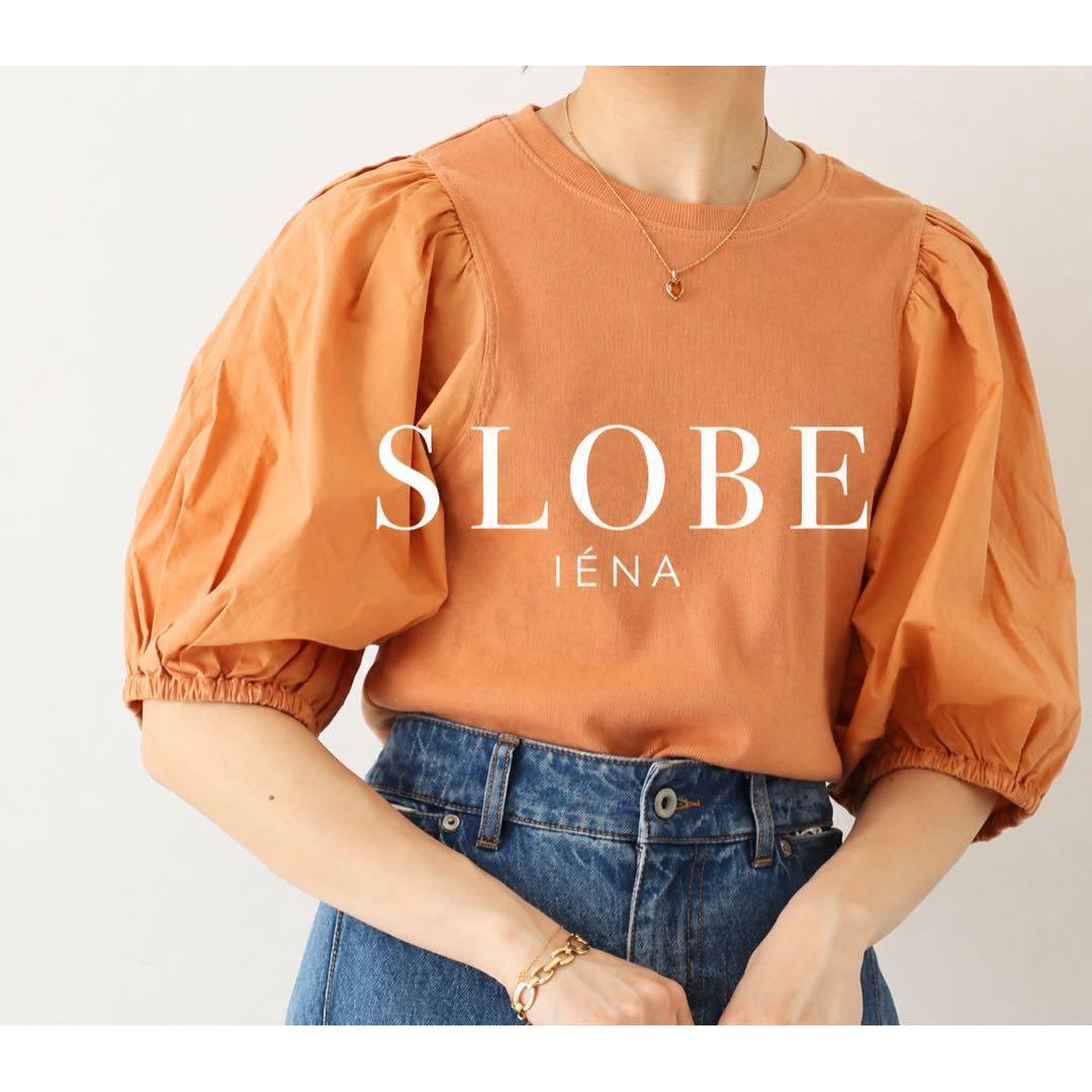SOLD OUT SLOBE IENA Different Material Docking Sleeve Pullover Orange