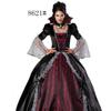 Womens Gothic Vampire Witch Costume Dress With Detachable Bustle Skirt Halloween Party Cosplay
