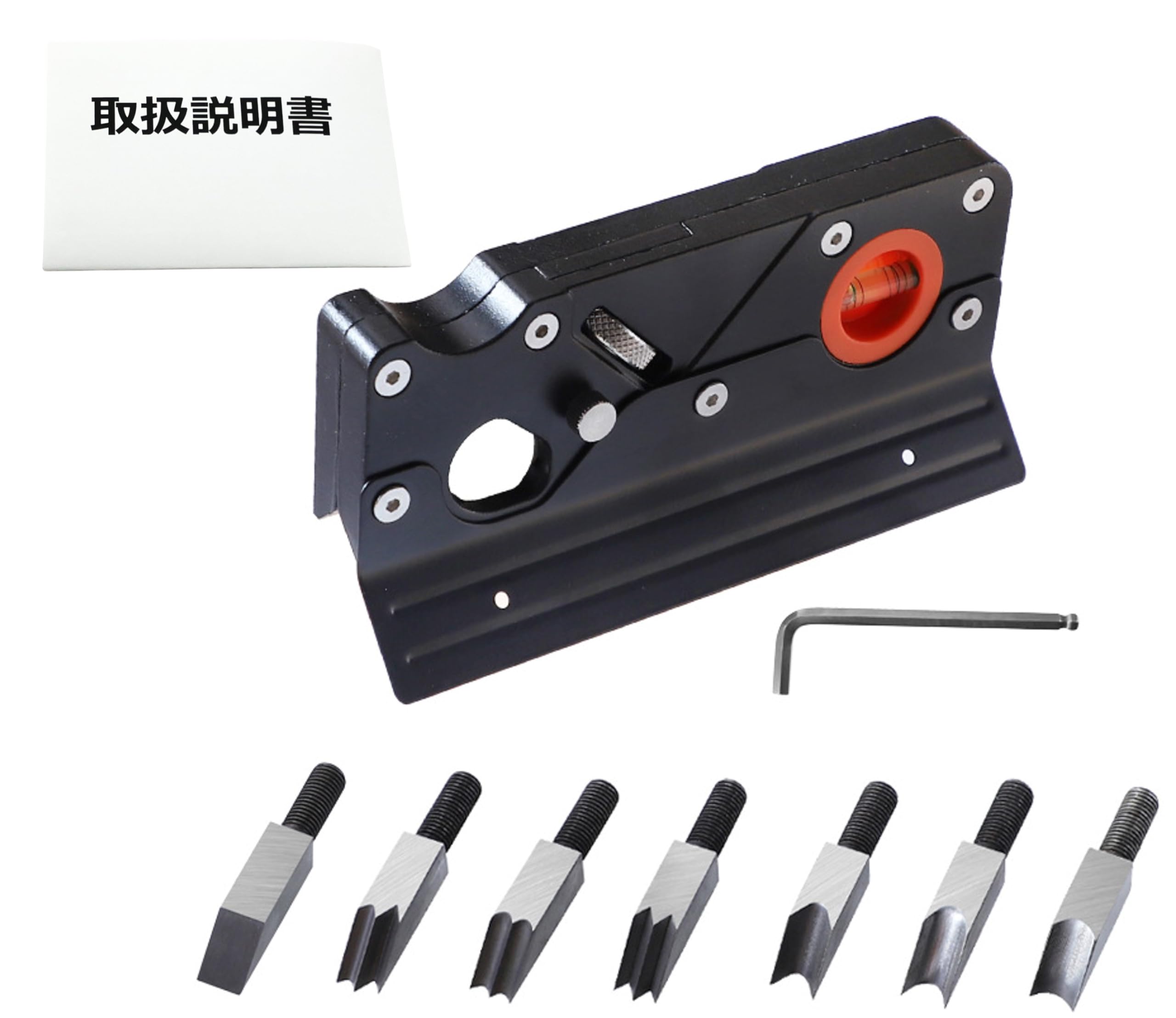 

Chamfering Plane with Adjustable Instruction 7 Blade DIY Cutting Tool Set Height, Manual, Types, Flat, Round, Level, 45°, Woodworking, (Basic + Guide) чорний