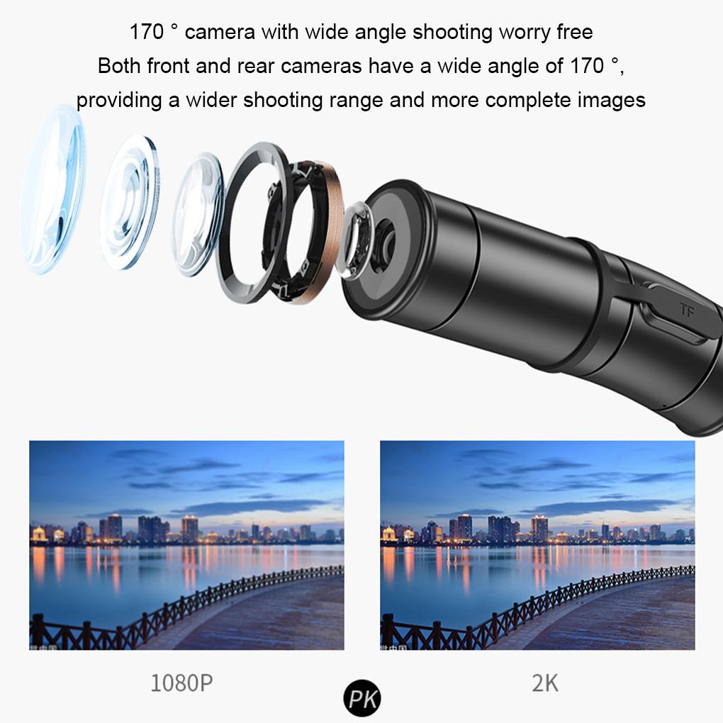 

HD 1080P Motorcycle Dual Lens Dash Cam Handlebar/Helmet Dash Cam Front&Rear Dual Camera Night Vision Waterproof angle Action DVR no card