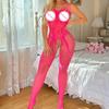 Women's Lingerie Open Crotchless Sexy Fishnet Pornography Hollow Out Bodystocking Bodysuit Porn Sleeveless Underwear