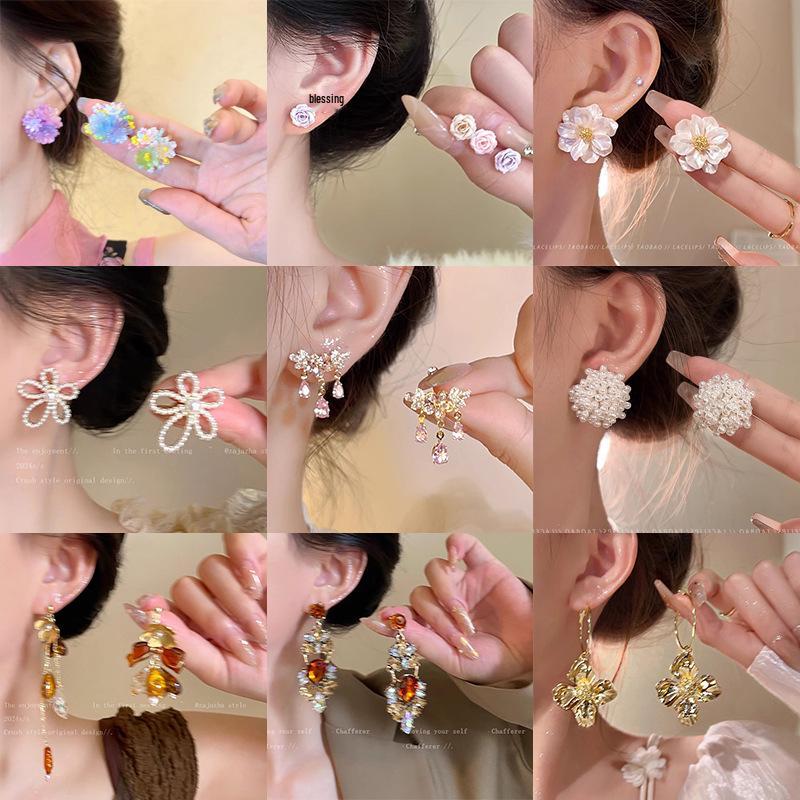 925 Silver Floral Earrings for Women - Elegant Spring/Summer Design, Trendy and Cute Studs for 2026