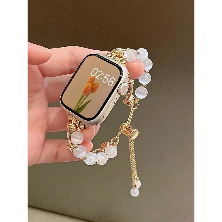 Elegant Beads Link Strap For Apple Watch Band For Women 38mm 40mm 41mm 42mm 44mm 45mm 46mm 49mm
