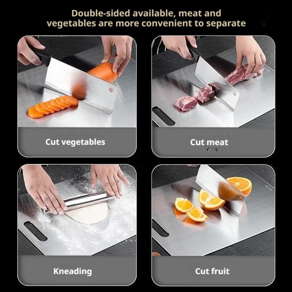 Stainless Steel Panel and Kitchen Household Chopping Board Thickened Double Sided Cutting Kneading Dough Board Easy To Clean