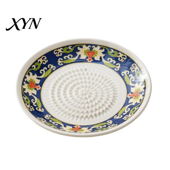 Multifunctional Garlic Dish Ceramic Grinder, Multi-Functional Grating Plate, Manual Ginger Grater Plate Zester Bowl, All-in-One Prep Mixing