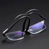 Vintage Herren Brille Ultraleicht Metall Halbrahmen Computerbrille für Herren & Damen Lässiger Business Stil mit Flachen Spiegelgläsern