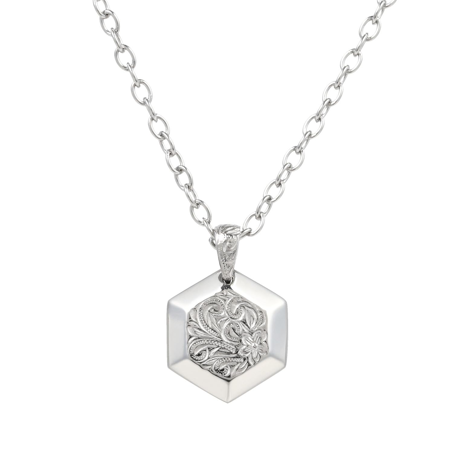 

[sakuto] Хірургічна нержавіюча сталь, Чоловіче намисто, Гавайські прикраси, Скрол Шестикутник, 316L (Сталь, 45см)