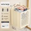 Foldable Wall-Mounted Laundry Basket: Punch-Free, Multifunctional, Large Capacity Storage Bucket for Bathroom.