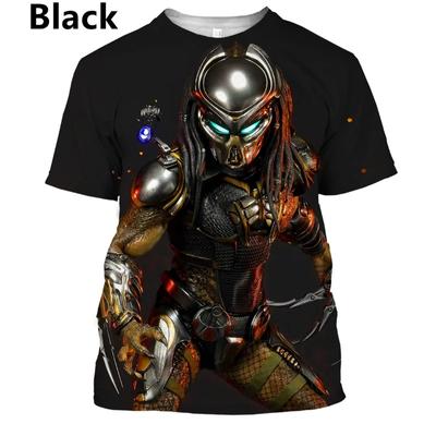 Neues Sommer-T-Shirt mit 3D-Druck von Predator, lässig, lustig, für Männer und Frauen, kurzärmelig, Übergröße, Kleidung, Top-T-Shirts, atmungsaktiv und cool