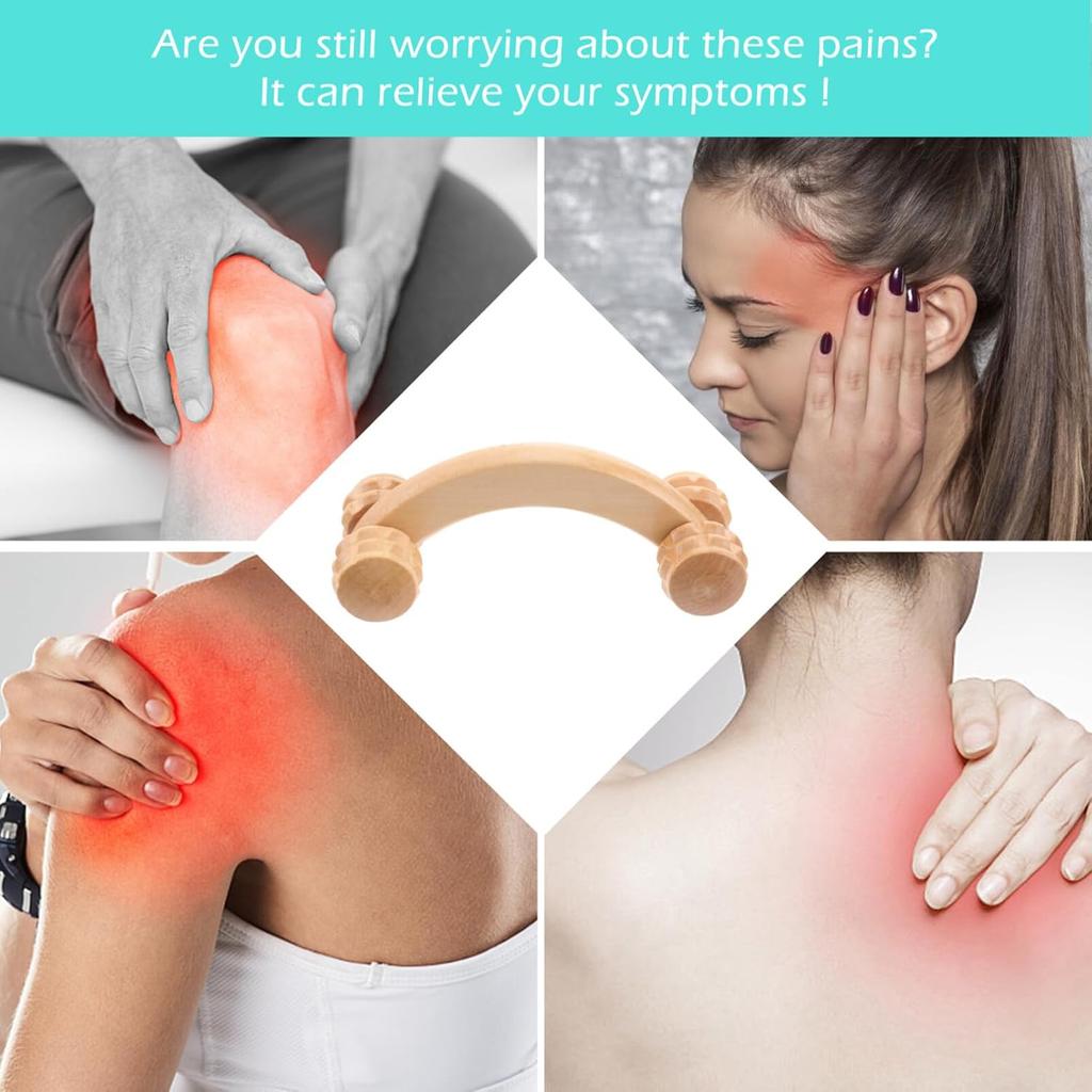Wooden Round Roller 4 Wheels Waist Back Massager To Lose Weight To Eliminate Cellulite And Shape Wooden Stick Home