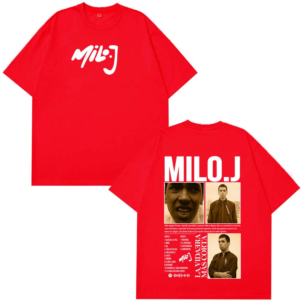 Rapper Milo J New Album 20252026 Tour Print Tshirt Men Women Fashion Hiphop Tshirt Loose Casual Cotton Gothic Punk Tshirts S