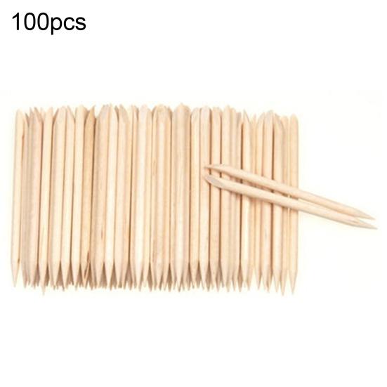 

Puntos 100 шт., деревянная палочка для ногтей, толкатель для кутикулы, полезный инструмент для маникюра и педикюра