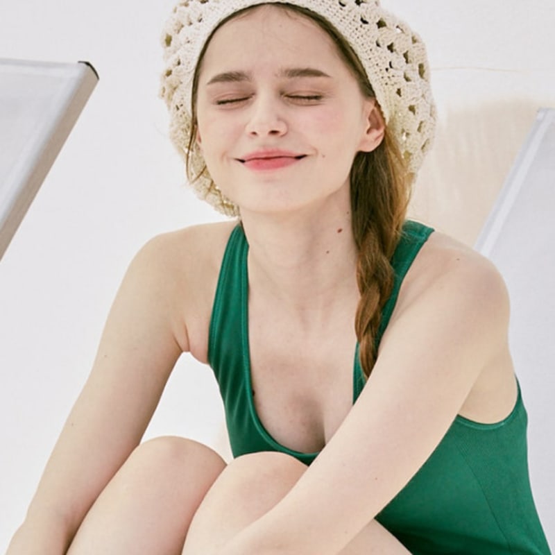 

Slowslowly №231 / Фруктовый вязаный берет _ Кремовый cream