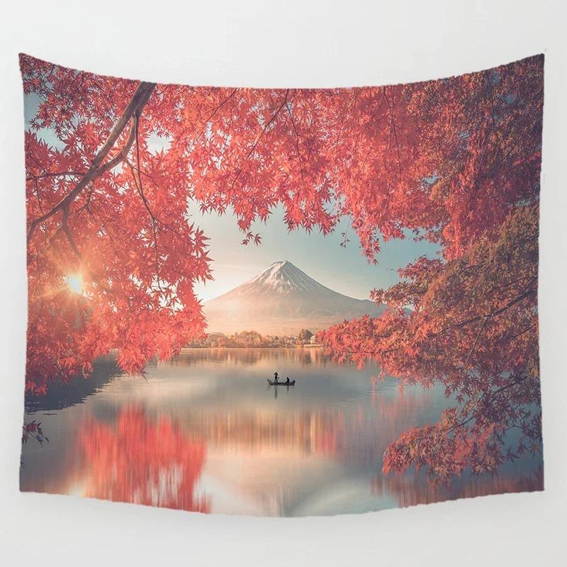 Natural Scenery Purple Flower Field Tapestry Office Living Room Decoration Home Wall Tapestry