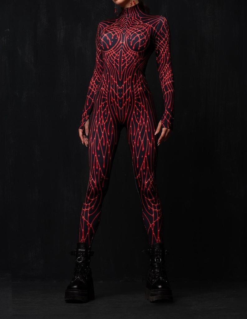 Halloween Adult Bodysuit With Stretch Fabric For Role Play And Costume Parties